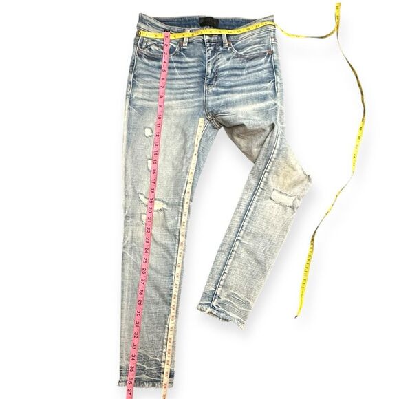 BUCKLE BLACK Women’s Light Wash Distressed Fit No. 75 Ankle Skinny Jeans Size 27 - Picture 7 of 8